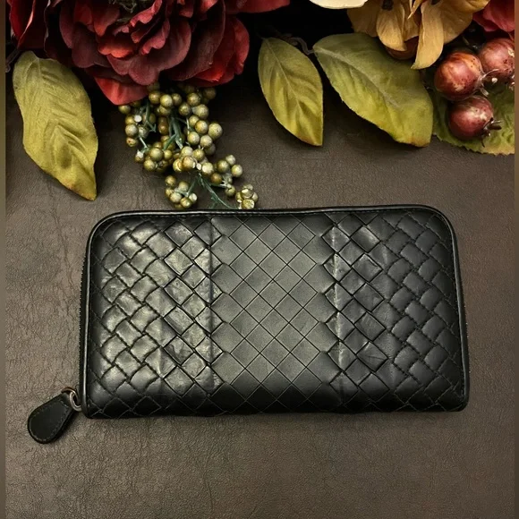 Bottega Veneta Black Imperatore Long Wallet Zipper Calf Leather - Picture 6 of 16